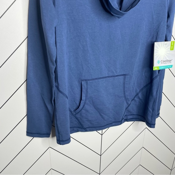 Coolibar | Cowl Neck Long Sleeve Pullover Sun Protection Top Blue Size Small NWT - Picture 4 of 9